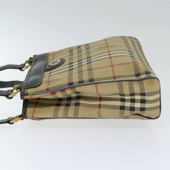 BURBERRY Nova Check Hand Bag PVC Beige Auth 93887 - Picture 5 of 16